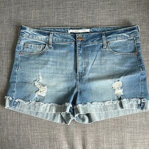 Celebrity Pink Distressed Light Blue Jean Shorts